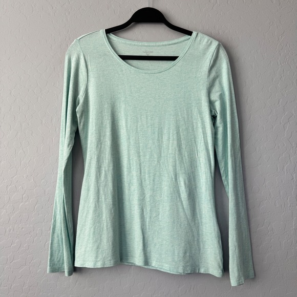 Garnet Hill Women's Long Sleeve Crew Neck Top Organic Pima Cotton Tee Small - Picture 1 of 4